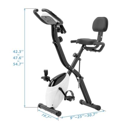 Cycling |  Folding Exercise Bike Fitness Upright and Recumbent X Bike – Recumbent Dimensions 30.7” x 19.7” x 42.3” Cycling Cycling