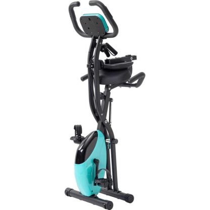 Cycling |  Folding Exercise Bike, Fitness Upright and Recumbent X-Bike with 10-Level Adjustable Resistance Cycling Blue/Green/Red