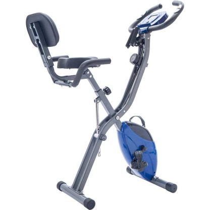 Cycling |  Folding Exercise Bike, Fitness Upright and Recumbent X-Bike with 10-Level Adjustable Resistance Cycling Blue/Green/Red