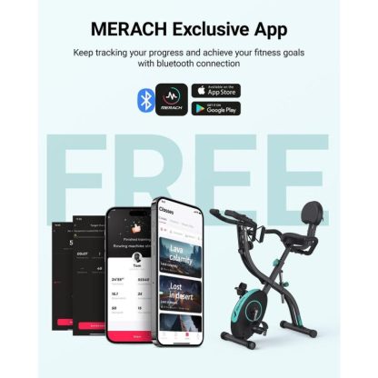 Cycling |  Folding Exercise Bike, Magnetic Stationary Bike for Home with 16-Level Resistance, Exclusive APP, 300LB Capacity & Seat Cushion Cycling Cycling