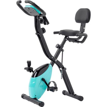 Cycling |  Folding Exercise X-Bike with Arm Bands and Backrest Cycling Blue/Green/Red