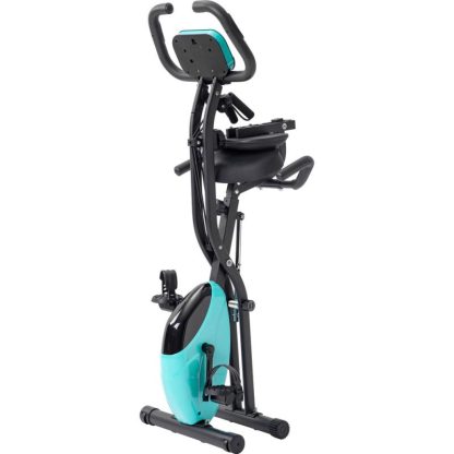 Cycling |  Folding Exercise X-Bike with Arm Bands and Backrest Cycling Blue/Green/Red