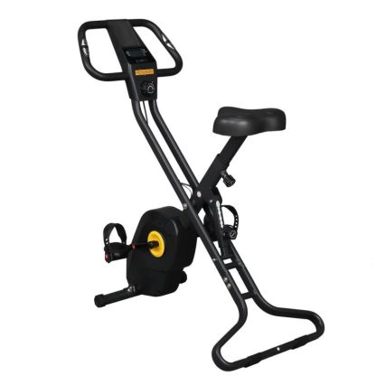 Cycling |  Folding Upright Training Stationary Bike, with 8 Levels of Magnetic Resistance Cycling Black