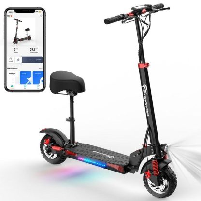 Cycling |  H9 Electric Scooter: 800W Motor,28MPH,28 Miles Range,10”Solid Tires,Offroad Design with Chair,Adjustable Height. Cycling Cycling