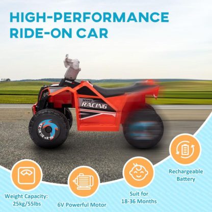 Cycling |  Kids ATV Quad Car, 6V Four-Wheeler w/ Forward Backward Cycling Cycling