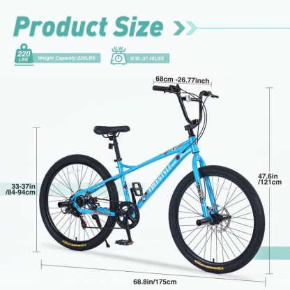 Cycling |  Kids Bike Double Disc Brakes 26 Inch Children’s Bicycle for Boys Girls Age 12+ Years Cycling Cycling