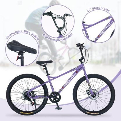 Cycling |  Kids Bike Double Disc Brakes 26 Inch Children’s Bicycle for Boys Girls Age 12+ Years Cycling Cycling