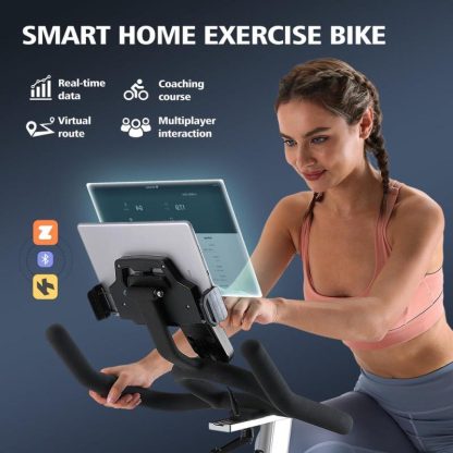 Cycling |  Magnetic Exercise Bike 350 lbs Weight Capacity – Indoor Cycling Bike Stationary with Comfortable Seat Cushion, Silent Belt Drive Cycling Cycling