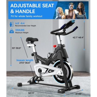 Cycling |  Magnetic Exercise Bike Stationary, Cycling Bike with Bluetooth Sensor Compatible with apps & Ipad Mount, 350LBS Capacity Cycling Cycling