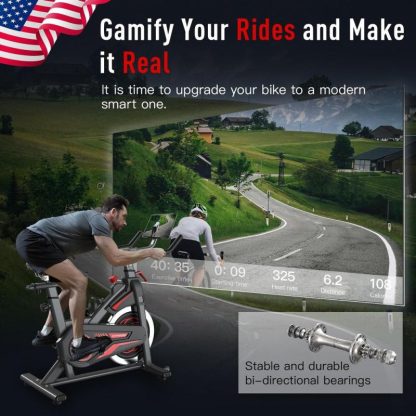 Cycling |  Magnetic Exercise Bike with Bluetooth, Stationary Bikes for Home with iPad Holder & Comfortable Seat Cushion, 350lbs Capacity Cycling Cycling