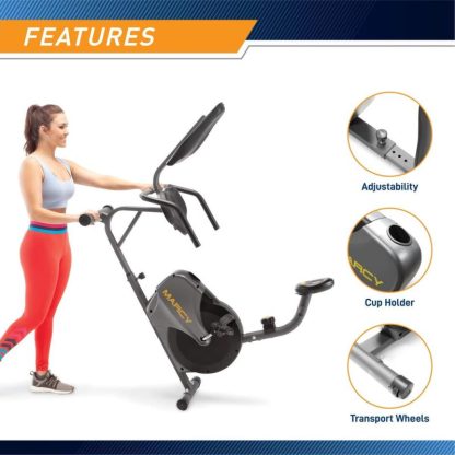 Cycling |  Magnetic Recumbent Bike with Adjustable Resistance and Transport Wheels NS-716R Cycling Cycling