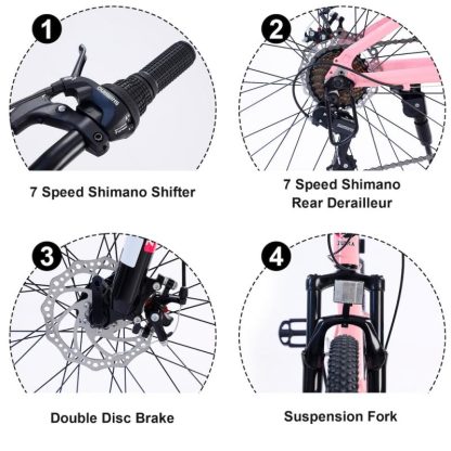 Cycling |  Mountain Bike for Girls and Boys Mountain 24 inch shimano 7-Speed bike Cycling Cycling