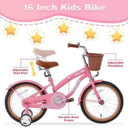 Cycling |  Multiple Colors,Girls Bike for 4-7Years Old Kids,16 inch wheel ,Training Wheels Included Cycling Cycling