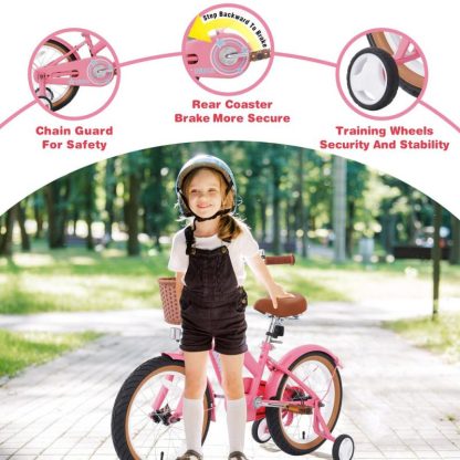 Cycling |  Multiple Colors,Girls Bike for 4-7Years Old Kids,16 inch wheel ,Training Wheels Included Cycling Cycling