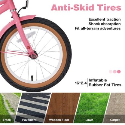 Cycling |  Multiple Colors,Girls Bike for 4-7Years Old Kids,16 inch wheel ,Training Wheels Included Cycling Cycling