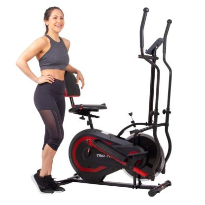 Cycling |  PATENTED 3 in 1 Exercise Machine, Elliptical with Seat Back Cushion, Upright Cycling, and Reclined Bike Modes, Cycling Cycling