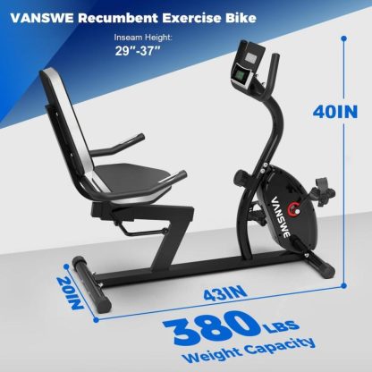 Cycling |  Recumbent Exercise Bike for Adults Seniors, Recumbent Bikes for Home with Magnetic Resistance, Bluetooth and App Connectivity Cycling Cycling