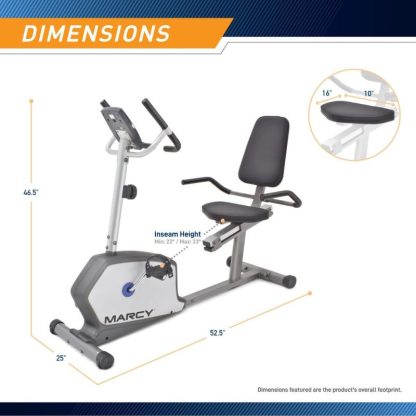 Cycling |  Recumbent Exercise Bike with Adjustable Seat and 8 Resistance Levels, 300 Pound Capacity NS-1201R Cycling Cycling