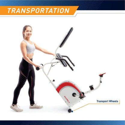 Cycling |  Recumbent Exercise Bike with Magnetic Resistance and Pulse Sensor NS-908R White 30.50 x 11.50 x 21.50 inches Cycling Cycling