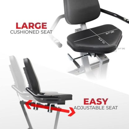 Cycling |  Recumbent Magnetic Bike with Dual Motion Arm Exercisers, Adjust Seat & Exclusive SunnyFit App Enhanced Bluetooth Connectivity Cycling Cycling