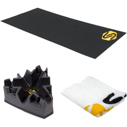 Cycling |  Saris Bike Trainer Accessory Kit with Bike Mat, Climbing Riser Block & Towel Cycling Black