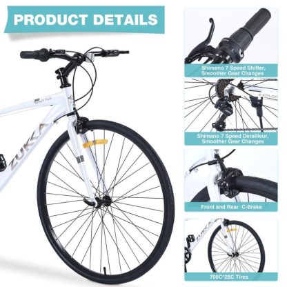 Cycling |  Shimano 7 Speed Hybrid Bike Aluminum Alloy Frame C-Brake 700C Road Bike For men women’s City Bicycle Cycling Cycling