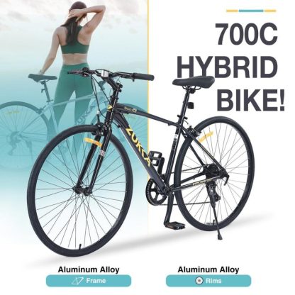 Cycling |  Shimano 7 Speed Hybrid Bike Aluminum Alloy Frame C-Brake 700C Road Bike For men women’s City Bicycle Cycling Cycling