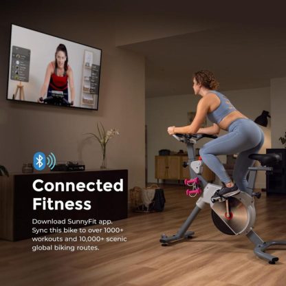 Cycling |  Stationary Cycling Exercise Bike, Magnetic Cardio Workout, Digital Monitor, Pulse Sensor, with Cadence Sensor and SunnyFit App Cycling Cycling