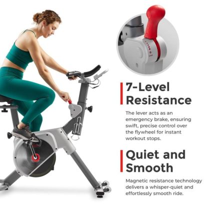 Cycling |  Stationary Cycling Exercise Bike, Magnetic Cardio Workout, Digital Monitor, Pulse Sensor, with Cadence Sensor and SunnyFit App Cycling Cycling