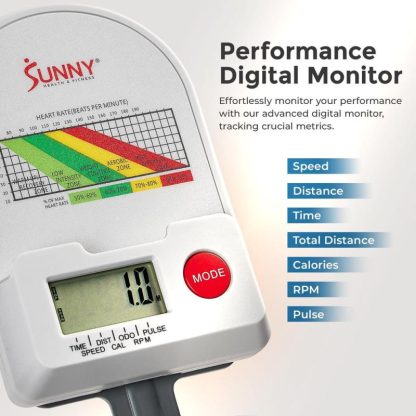 Cycling |  Stationary Cycling Exercise Bike, Magnetic Cardio Workout, Digital Monitor, Pulse Sensor, with Cadence Sensor and SunnyFit App Cycling Cycling