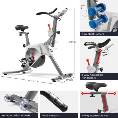 Cycling |  Stationary Cycling Exercise Bike, Magnetic Cardio Workout, Digital Monitor, Pulse Sensor, with Cadence Sensor and SunnyFit App Cycling Cycling