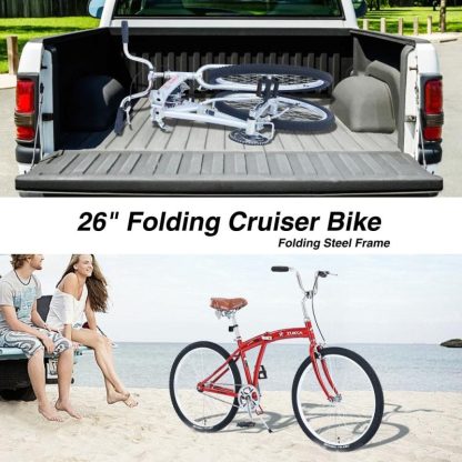 Cycling |  Steel 26 in. Single Speed Folding Cruiser Bicycles Cycling Cycling