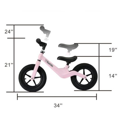 Cycling |  Trimate Toddler Balance Bike, Pink – No Pedal Sport Bike for 3-5 Year Olds, 12″ Inflated Tire Cycling Cycling