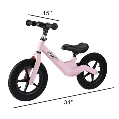 Cycling |  Trimate Toddler Balance Bike, Pink – No Pedal Sport Bike for 3-5 Year Olds, 12″ Inflated Tire Cycling Cycling