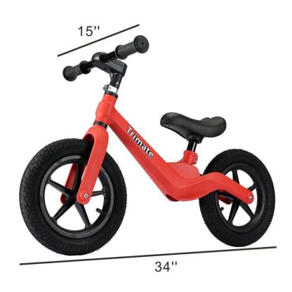 Cycling |  Trimate Toddler Balance Bike, Red – No Pedal Sport Bike for 3-5 Year Olds, 12″ Inflated Tire Cycling Cycling