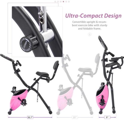 Cycling |  Upright Folding Exercise X-Bike with 16-Level Adjustable Resistance Cycling Cycling