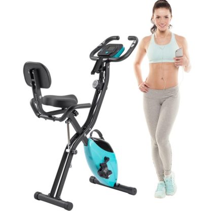 Cycling |  Upright Folding Exercise X-Bike with 16-Level Adjustable Resistance Cycling Cycling