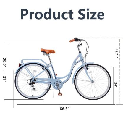 Cycling |  Youth/Adult Beach Comfort Bike, 26-Inch Wheels, 7 Speed Bicycles, Multiple Colors for Female Cycling Cycling