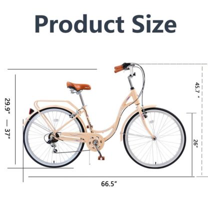 Cycling |  Youth/Adult Beach Comfort Bike, 26-Inch Wheels, 7 Speed Bicycles, Multiple Colors for Female Cycling Cycling