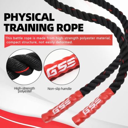 Home Gyms |  1.5″/2″ Battle Rope with Anchor Strap, 30ft/40ft/50ft Gym Workout Battle Ropes for Indoor/Outdoor Workouts Home Gyms Home Gyms