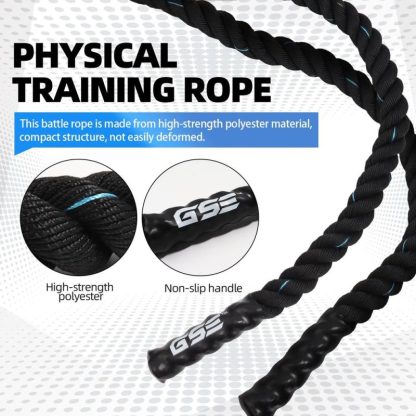 Home Gyms |  1.5″/2″ Battle Rope with Anchor Strap, 30ft/40ft/50ft Gym Workout Battle Ropes for Indoor/Outdoor Workouts Home Gyms Home Gyms