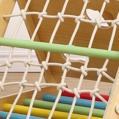 Home Gyms |  2 in 1 Climbing Toy with Sliding Ramp, Climbing Net & Board Home Gyms Beige