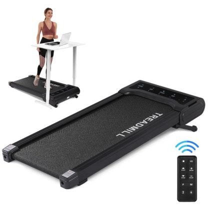 Home Gyms |  2 in 1 Portable Walking Treadmill with Remote Control,Walking Jogging Machine in LED Display Home Gyms Black