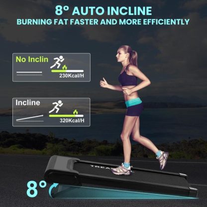 Home Gyms |  2 in 1 Portable Walking Treadmill with Remote Control,Walking Jogging Machine in LED Display Home Gyms Black