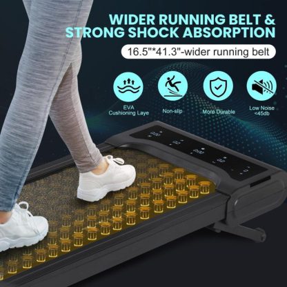 Home Gyms |  2 in 1 Portable Walking Treadmill with Remote Control,Walking Jogging Machine in LED Display Home Gyms Black