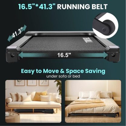 Home Gyms |  2 in 1 Portable Walking Treadmill with Remote Control,Walking Jogging Machine in LED Display Home Gyms Black