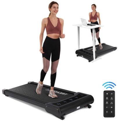 Home Gyms |  2 in 1 Portable Walking Treadmill with Remote Control,Walking Jogging Machine in LED Display Home Gyms Black