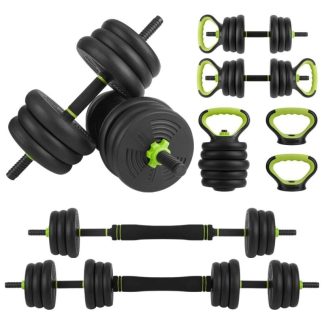 Home Gyms |  4 in 1 Adjustable Dumbbell Set, 44LBS Free Weight Set Home Gyms Black