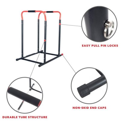 Home Gyms |  Adjustable Dip Stand Station – Home Gyms Black