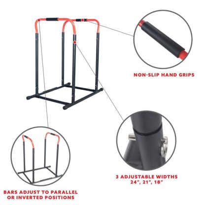 Home Gyms |  Adjustable Dip Stand Station – Home Gyms Black